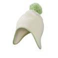 bonnet sport a pompon personnalisable blanc_creme  vert_citron