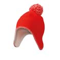 bonnet sport a pompon personnalisable rouge  blanc_creme