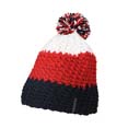 bonnet sport a pompon pub marine  rouge