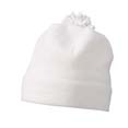 bonnet sport a pompon publicitaire blanc_creme 