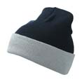 bonnet sport tricot 2 couleurs marine  gris