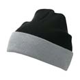 bonnet sport tricot 2 couleurs noir  gris