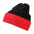 bonnet sport tricot 2 couleurs noir  rouge