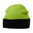 bonnet sport tricot 2 couleurs vert_citron  noir