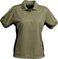 polo sport pique femme polyestere khaki 