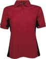 polo sport pique femme polyestere rouge 