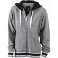 sweat shirt sport personnalisable uni a capuche femme gris  noir