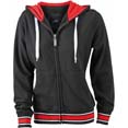 sweat shirt sport personnalisable uni a capuche femme noir  rouge