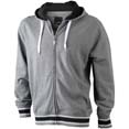 sweat shirt sport publicitaire uni a capuche homme gris  noir