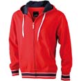 sweat shirt sport publicitaire uni a capuche homme rouge  marine