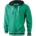 sweat shirt sport publicitaire uni a capuche homme vert  noir