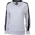 sweat shirt sports promotionnels unis a capuches femmes blanc  noir