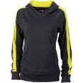 sweat shirt sports promotionnels unis a capuches femmes noir  jaune