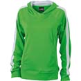 sweat shirt sports promotionnels unis a capuches femmes vert  blanc