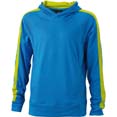 sweat shirt sports publicitaires unis a capuche homme aqua  jaune