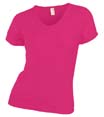 t shirt sport col v pub fuschia 