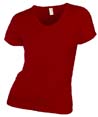 t shirt sport col v pub rouge 