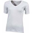 t shirt sports publicitaires col v femme blanc 