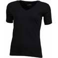 t shirt sports publicitaires col v femme noir 