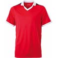tee shirt sport impression logos rouge  blanc