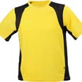 tee shirt sport marquage entreprise jaune  noir