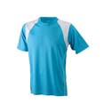 tee shirt sports logo entreprise turquoise  blanc