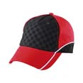 textile sport publicitaire publicite sur casquette de course rouge  blanc