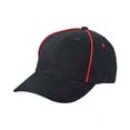 textile sport publicitaire publicite sur casquettes noir  rouge