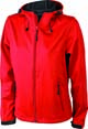 veste sport personnalise softshell a capuche femme rouge  noir