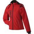 veste sport publicitaire softshell a capuche amovible femme rouge 