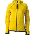 veste sports publicitaires polaire a capuche femme jaune  carbone